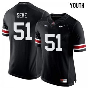 Youth Ohio State Buckeyes #51 Nick Seme Black Nike NCAA College Football Jersey November OTW1244IQ